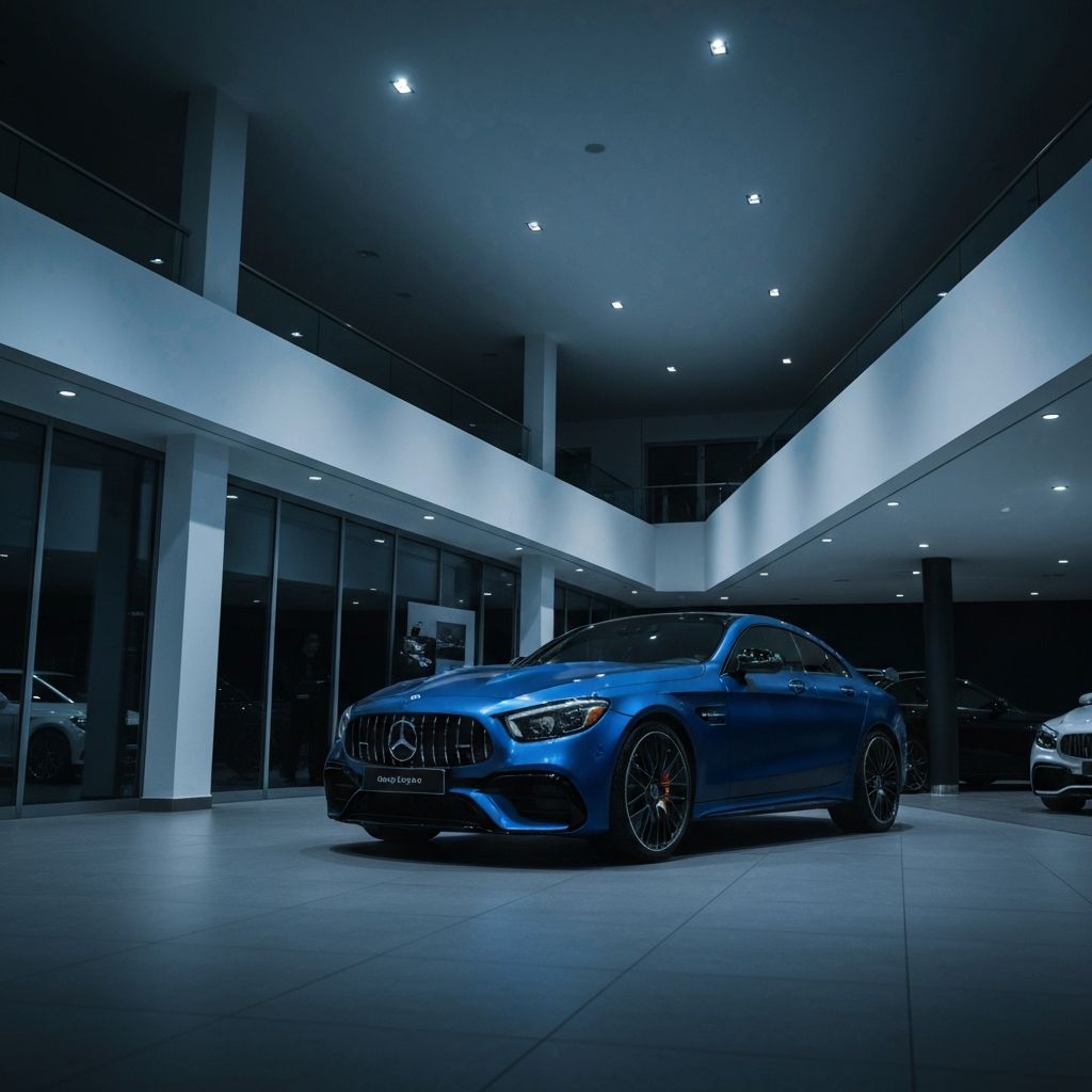 Premium vehicle presented in a modern showroom